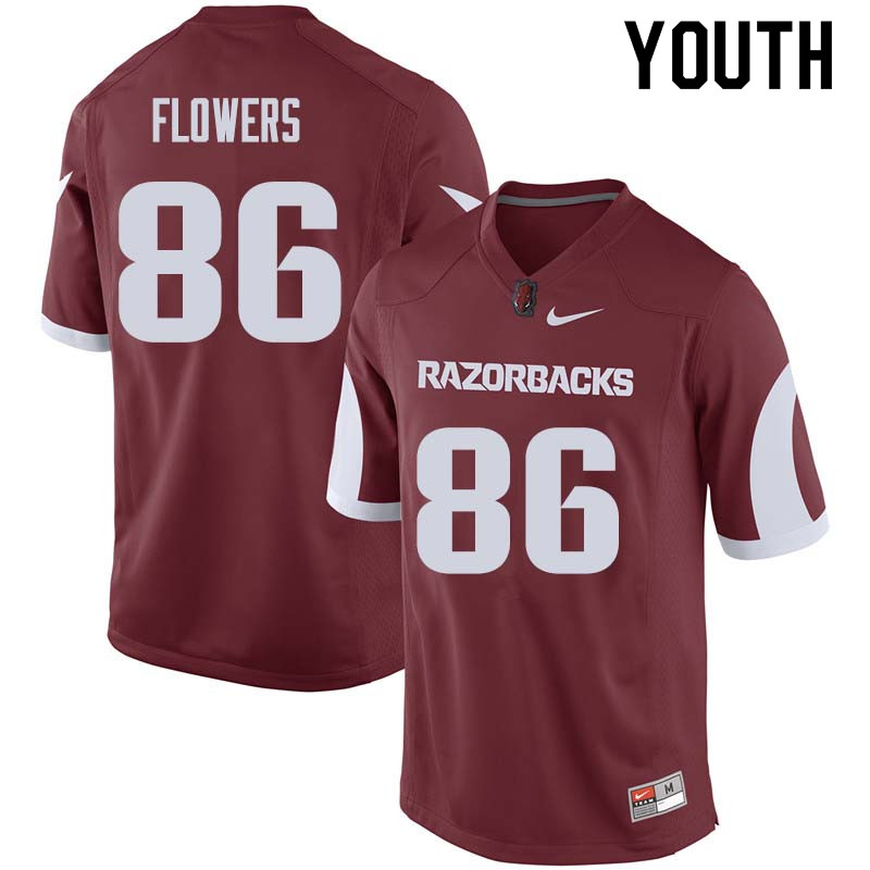 Youth #86 Trey Flowers Arkansas Razorback College Football Jerseys Sale-Cardinal